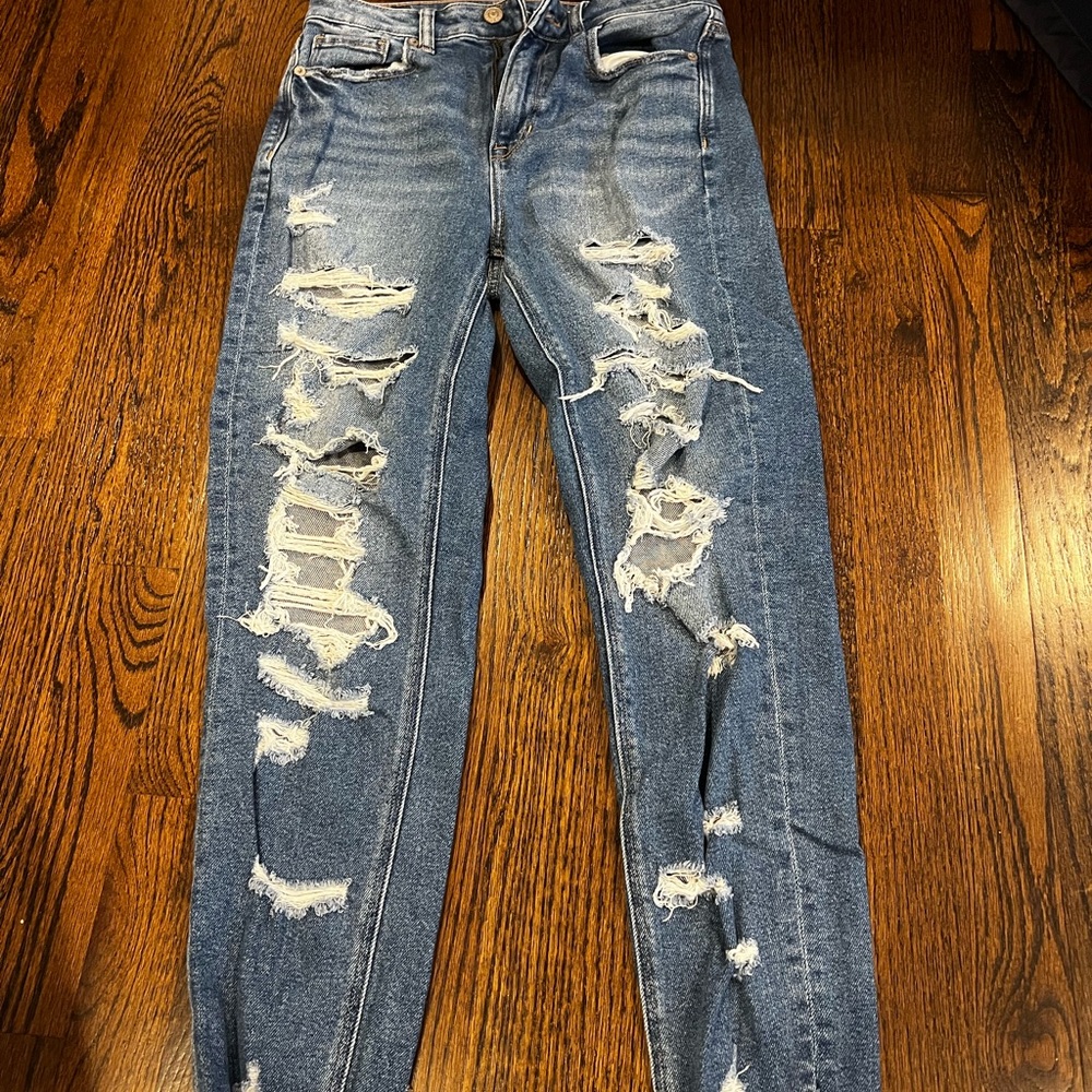 Jeans blue stretchy mom jeans